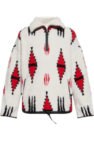 Isabel Marant Truien, Heren, Veelkleurig, M, Ikat Print Rits Hals Sweatshirt
