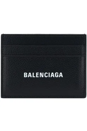 Balenciaga Accessoires, Heren, Zwart, ONE Size, Monogram Kalfsleren Kaarthouder