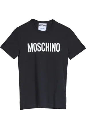 Moschino Tops, Heren, Zwart, S, Katoen, Klassiek Logo Katoenen T-shirt Zwart