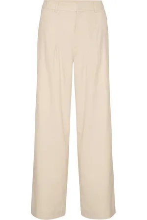 Gestuz Broeken, Dames, , XS, Linnen, Linnen Hoge Taille Broek Ancient Scroll