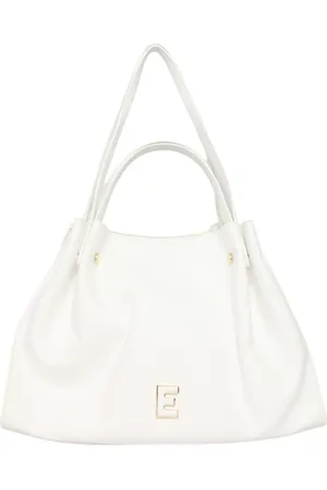 ERMANNO SCERVINO Tassen, Dames, Wit, ONE Size, Leer, Eco-leren tote tas met verstelbare band