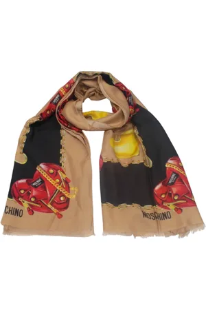 Moschino Accessoires, Dames, , ONE Size, Modal Sjaal met Rafelranden