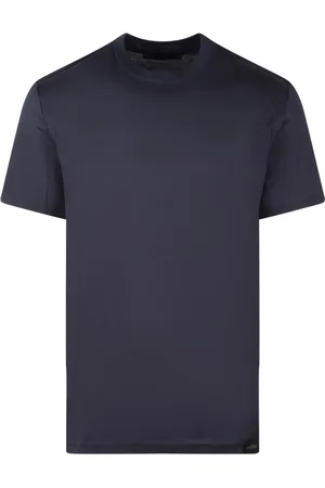 LOW BRAND Tops, Heren, Blauw, S, Katoen, Katoenen Basic T-shirt Ss 25