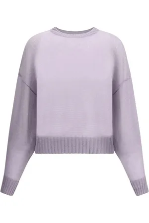 Brunello Cucinelli Truien, Dames, Paars, L, Wol, Mohair Semi-Transparante Geribbelde Trui