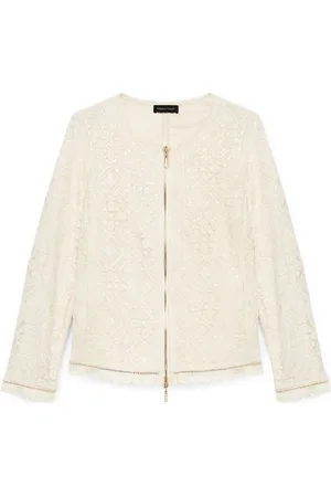 Fiorella rubino Jassen, Dames, , 3Xl, Korte jas in macramé kant