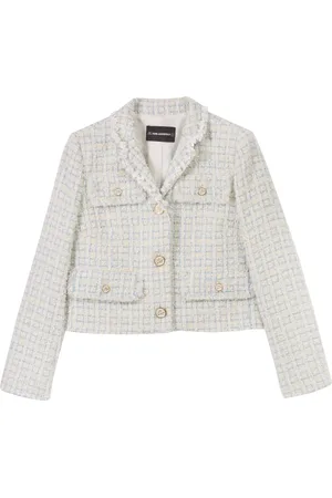 Karl Lagerfeld Jassen, Dames, Veelkleurig, M, Katoen, Korte Twill Katoenen Jas