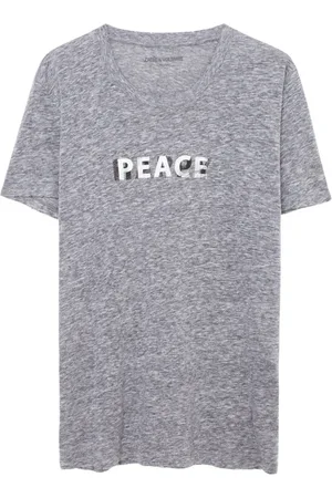 Zadig & Voltaire Tops, Heren, Grijs, S, Stijlvol grijs overdyed T-shirt