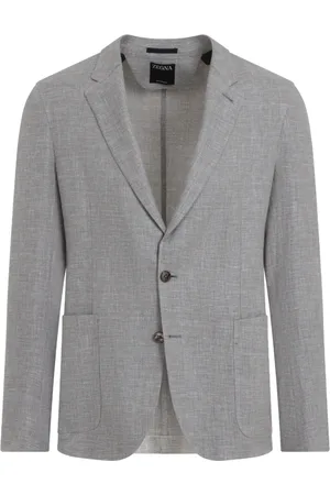 Ermenegildo Zegna Jassen, Heren, Grijs, XL, Linnen, Grijze Linnen-Zijden Jas Stijlvol Lichtgewicht
