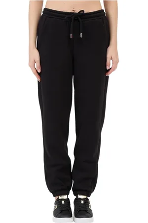 ERMANNO SCERVINO Broeken, Dames, Zwart, M, Katoen, Logo Joggingbroek Zwart Elastische Taille
