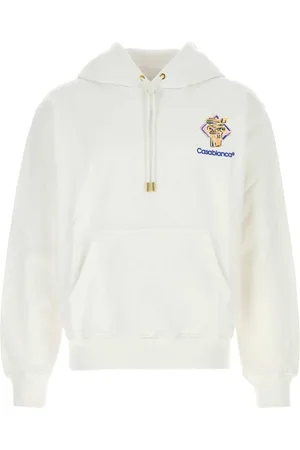 Casablanca Sweatshirts & Hoodies, Heren, Wit, S, Katoen, Diamantkolom Geborduurde Hoodie