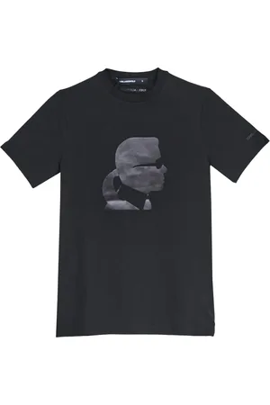 Karl Lagerfeld Tops, Heren, Zwart, S, Katoen, T-shirt Karl Kameo