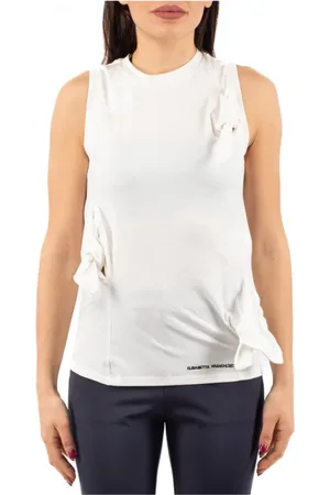 Elisabetta Franchi Tops, Dames, Wit, XS, Mouwloze Top
