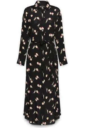 Elena Miro Kleedjes, Dames, Zwart, 4Xl, Bedrukte overhemdjurk