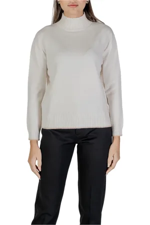 Street one Truien, Dames, Wit, XL, Polyester, Witte Coltrui Gebreide Trui