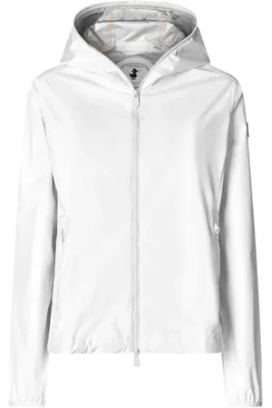 save the duck Jassen, Dames, Wit, XS, Polyester, Witte Winddichte Jas voor Vrouwen