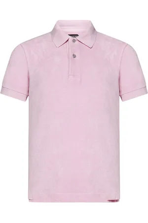 Tom Ford Tops, Heren, Roze, L, Katoen, Roze Poloshirt met TF-logo