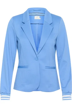 Kaffe Jassen, Dames, Blauw, XL, Polyester, Klassieke Blazer Jas met Strepen