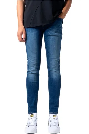 JACK & JONES Jeans, Heren, Blauw, W38 L32, Denim, Klassieke Blauwe Slim-fit Jeans