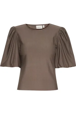 Gestuz Blouses & Shirts, Dames, Bruin, XS, Leer, Ballonblouse Earth
