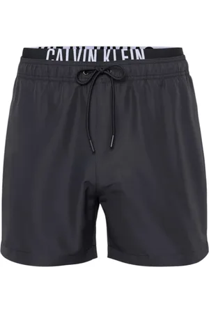 Calvin Klein Badkleding, Heren, Zwart, S, Polyester, Polyester Boxer Zwemkleding met Logoband