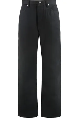 Jil Sander Jeans, Heren, Zwart, W34, Katoen, Katoenen Loose-Fit Jeans met Metalen Details