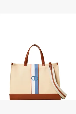 Twin-Set Tassen, Dames, , ONE Size, Leer, Shopper Tas met Oval T Logo