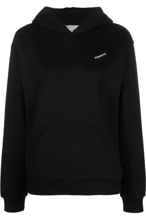 COPERNI Sweatshirts & Hoodies, Dames, Zwart, M, Katoen, Zwarte Logo Hoodie Sweater