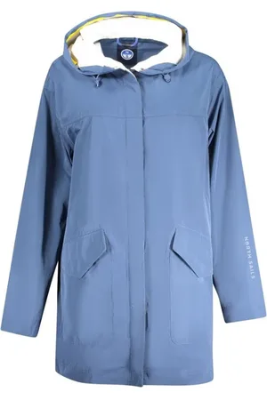 North Sails Mantels, Dames, Blauw, XL, Polyester, Blauwe Parka met Logo Print