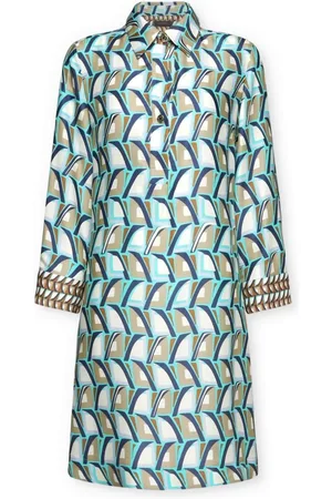 Elena Miro Kleedjes, Dames, Veelkleurig, 2Xl, Bedrukte overhemdjurk