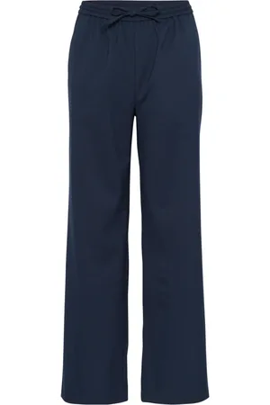 Part Two Broeken, Dames, Blauw, 2Xl, Elastische Taille Wijde Pijp Broek Donkerblauw