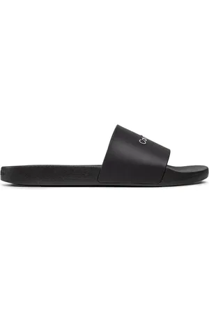 Calvin Klein Schoenen, Heren, Zwart, 42 EU, Zwarte Slippers Stijlvol Comfortabel Trendy