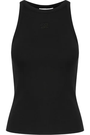 Gestuz Tops, Dames, Zwart, M, Zwart Logo Tank Top Slim-fit