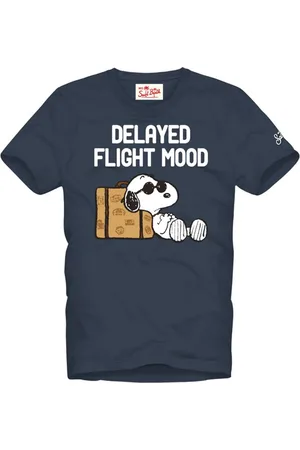 MC2 SAINT BARTH Tops, Heren, Blauw, M, Katoen, Snoopy Flight Mood Cotton T-Shirt