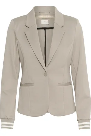 Kaffe Jassen, Dames, Grijs, S, Polyester, Klassieke Blazer met Strepen