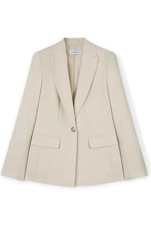 Motivi Jassen, Dames, Wit, L, Polyester, Single-breasted blazer van technische stof