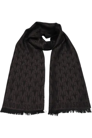 Moschino Accessoires, Heren, Bruin, ONE Size, Wol, Heren Wol Fringed Sjaal
