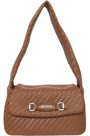 Guess Tassen, Dames, Bruin, ONE Size, Leer, Eco-leren dames schoudertas met logo