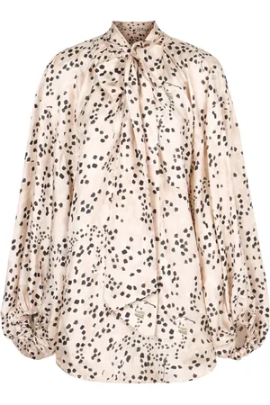 ZIMMERMANN Blouses & Shirts, Dames, , L, Billow Zijden Blouse met Print