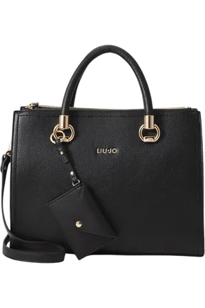 Liu Jo Tassen, Dames, Zwart, ONE Size, Leer, Eco-leren handtas met dubbele handvat
