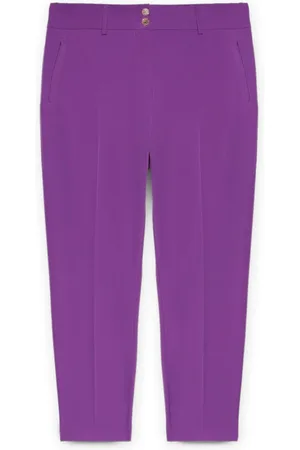 Fiorella rubino Broeken, Dames, Paars, XL, Broek New York gemaakt van zacht, vloeiend materiaal