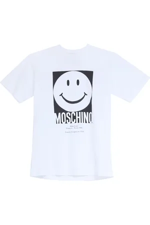 Moschino Tops, Heren, Wit, L, Katoen, Smiley® Grafische Print Wit Katoenen T-shirt