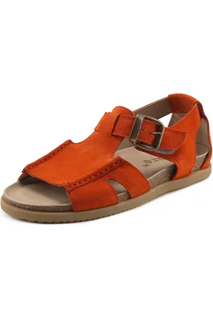 Nature Schoenen, Dames, Oranje, 42 EU, Suède, Lene Sandal Suede
