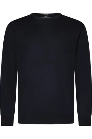 Kiton Truien, Heren, Blauw, M, Katoen, Blauwe Crewneck Katoenen Trui