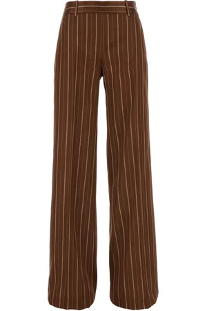 ERMANNO SCERVINO Broeken, Dames, Bruin, 2Xs, Gestreepte broek voor mannen