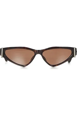 Alexander McQueen Accessoires, Dames, Bruin, ONE Size, Bruine zonnebril met metalen pootjes