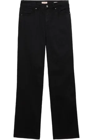 Oltre Broeken, Dames, Zwart, L, Katoen, Reguliere broek gemaakt van Tencel-mengweefsel