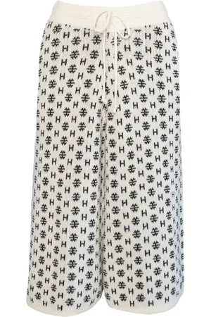 Hest Hést, Korte broeken, Dames, Veelkleurig, 2Xl, Katoen, Logo Gebreide Shorts Wit