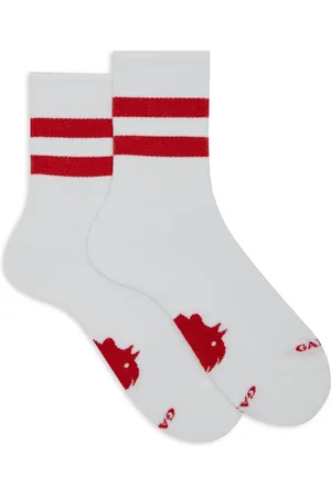 Gallo Ondergoed, unisex, Veelkleurig, S, Katoen, Unisex korte witte katoenen badstof sokken met contrasterende strepen