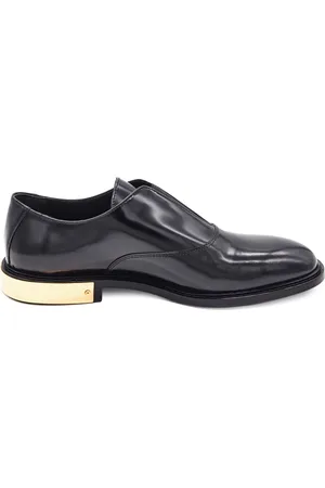 Moschino Schoenen, Heren, Zwart, 41 EU, Leer, Metalen Hak Instap Schoen