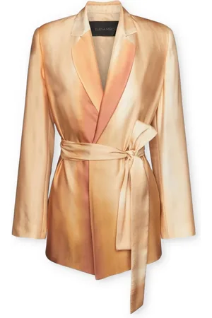 Elena Miro Jassen, Dames, , 5Xl, Satijn, Elegante jas met genuanceerde print